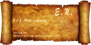 Erl Marianna névjegykártya